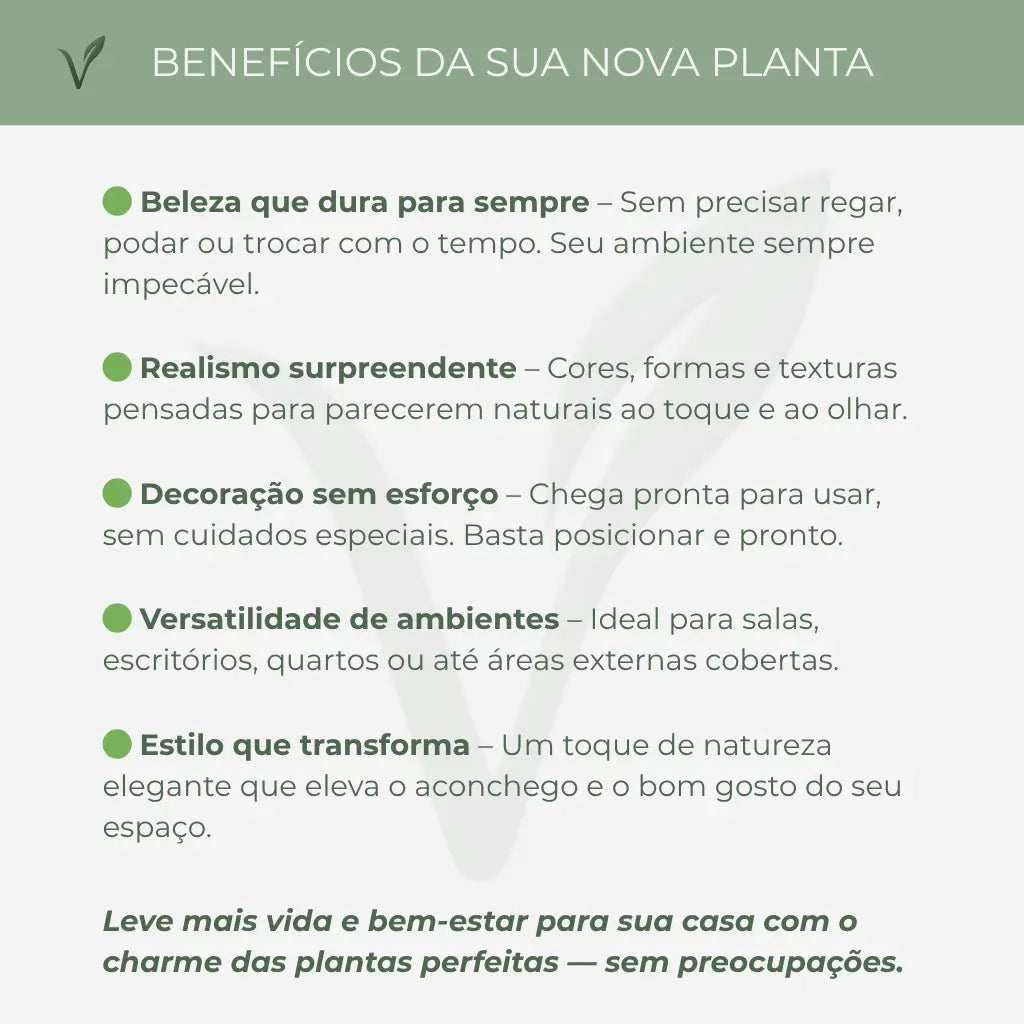 Planta Artificial Realista com Folha de Bordo Com Vaso Branco