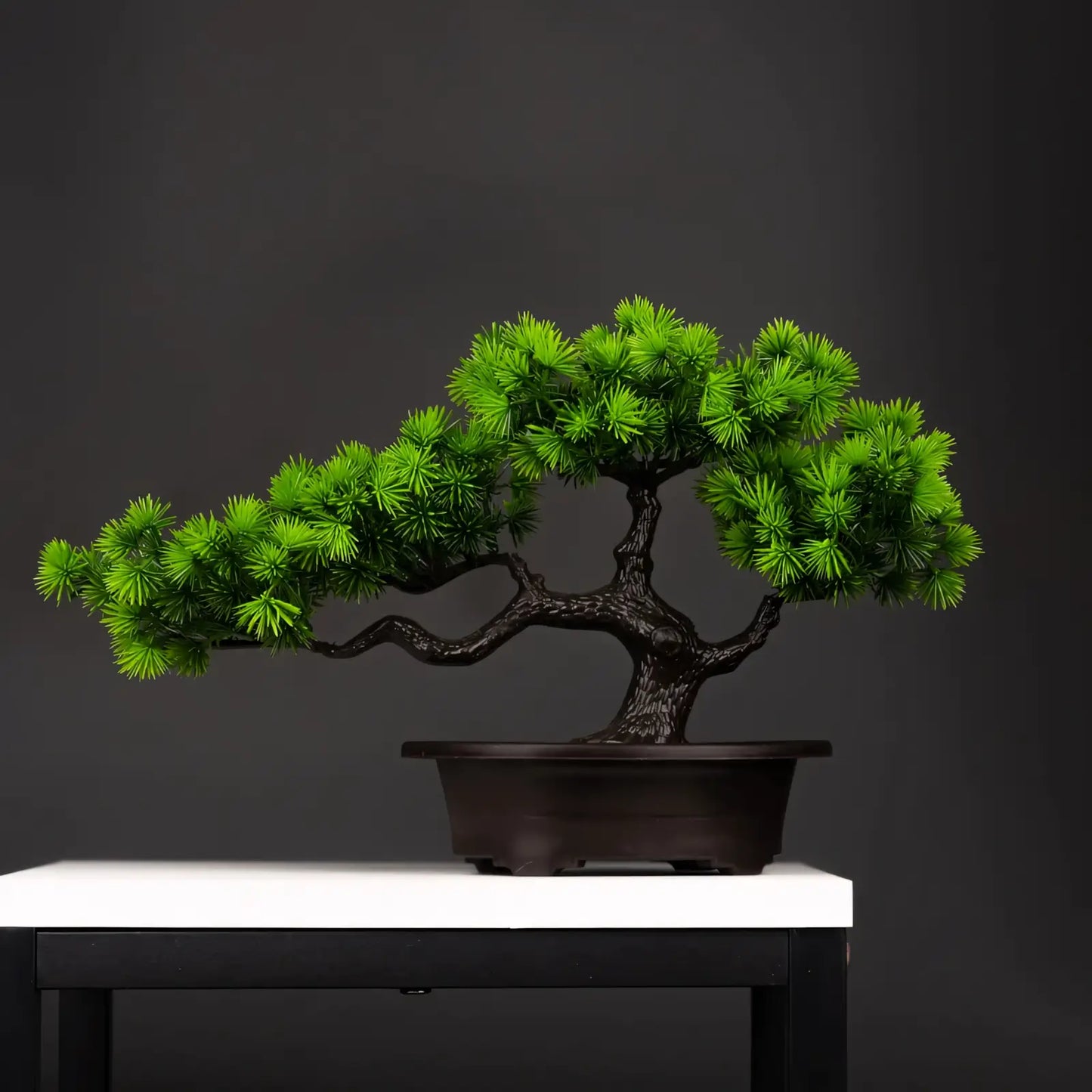 Bonsai Artificial Pinheiro Verde – Árvore Decorativa com Vaso Preto