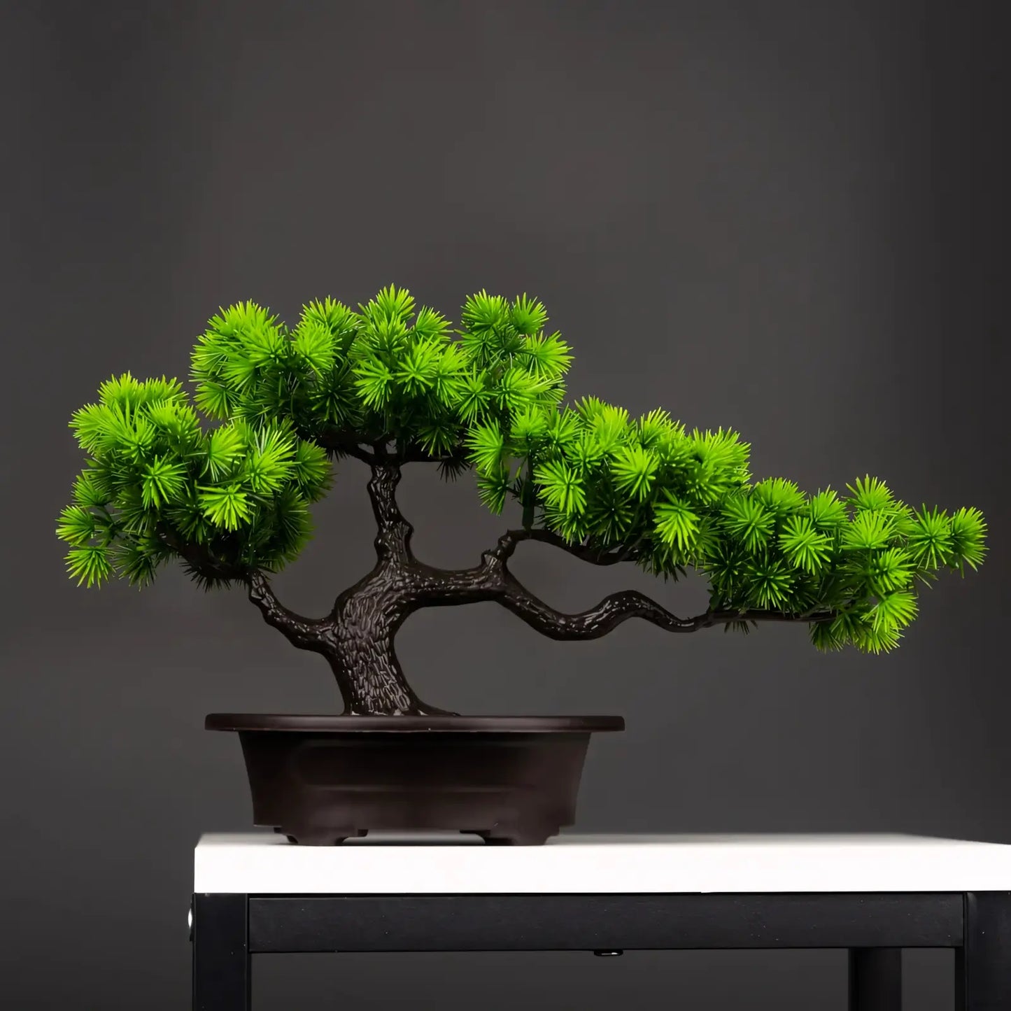 Bonsai Artificial Pinheiro Verde – Árvore Decorativa com Vaso Preto