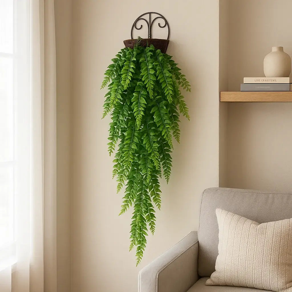 Planta Samambaia Artificial Pendente 90cm Realista