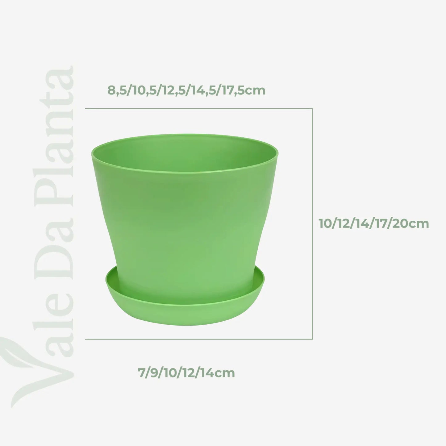 Vaso Colorido para Plantas e Suculentas Plástico Resistente com Prato