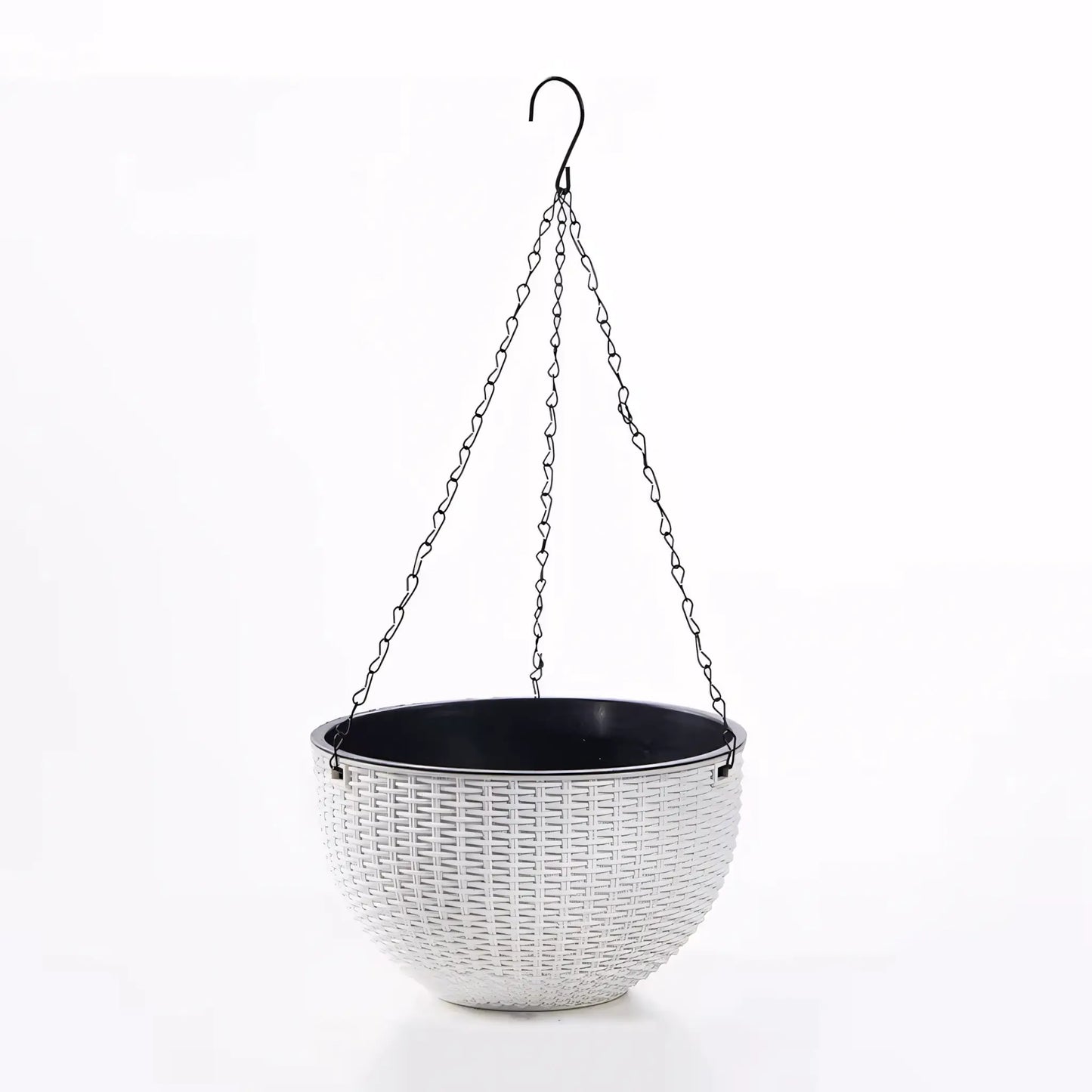 Vaso de Planta Suspenso de Plástico Rattan com Corrente