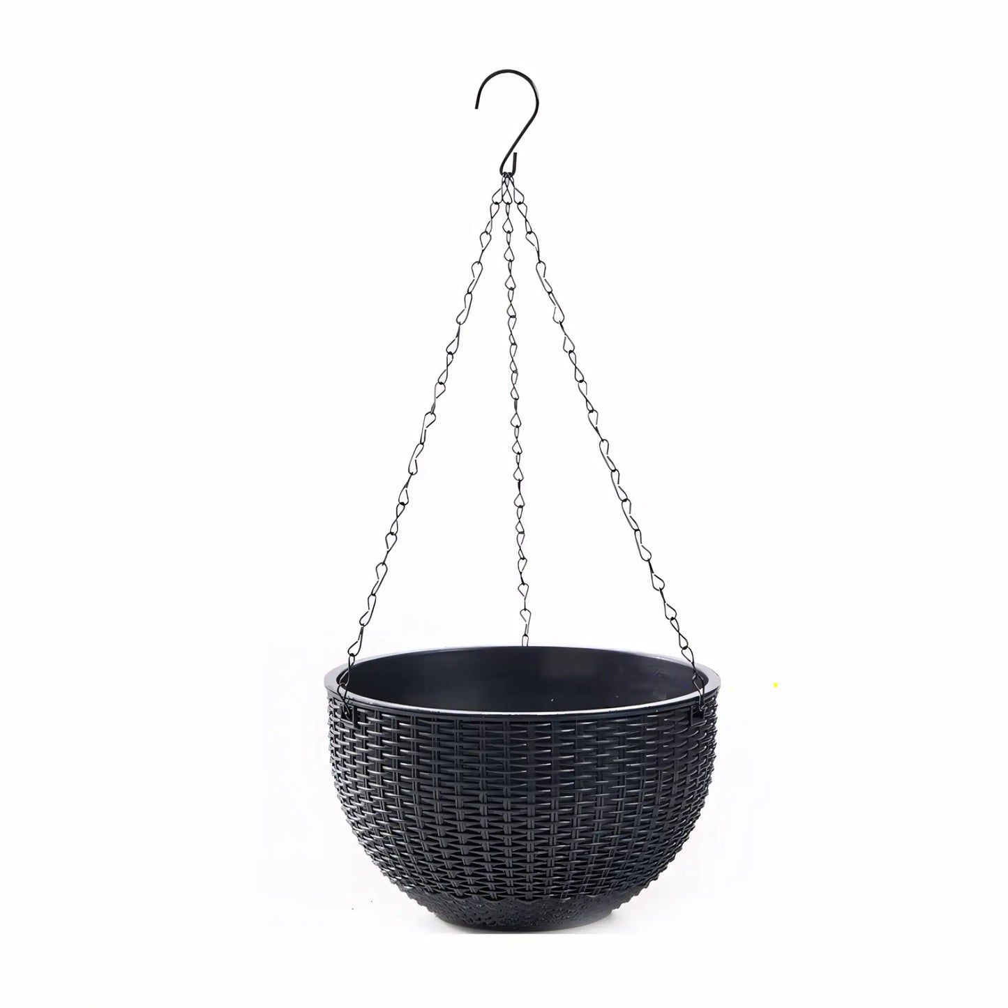 Vaso de Planta Suspenso de Plástico Rattan com Corrente