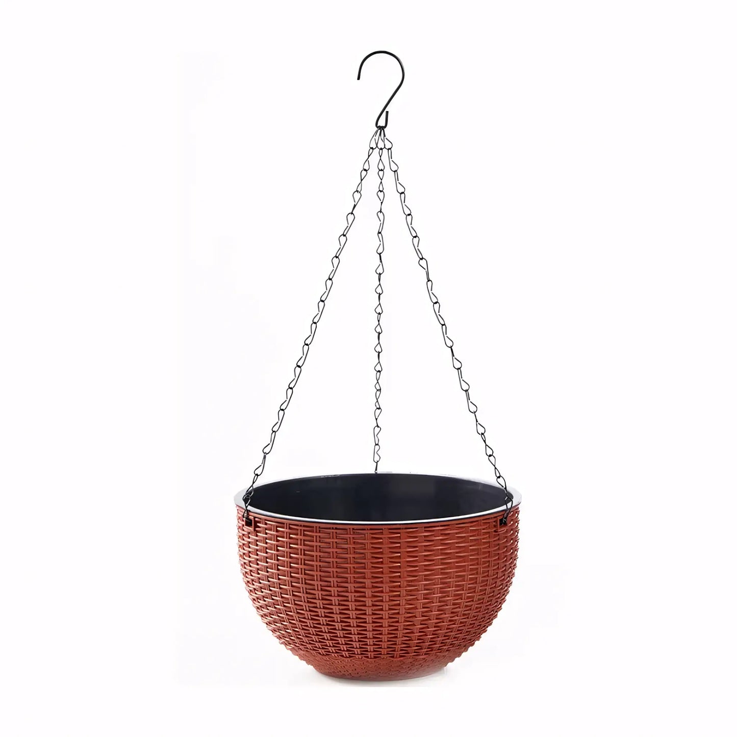 Vaso de Planta Suspenso de Plástico Rattan com Corrente