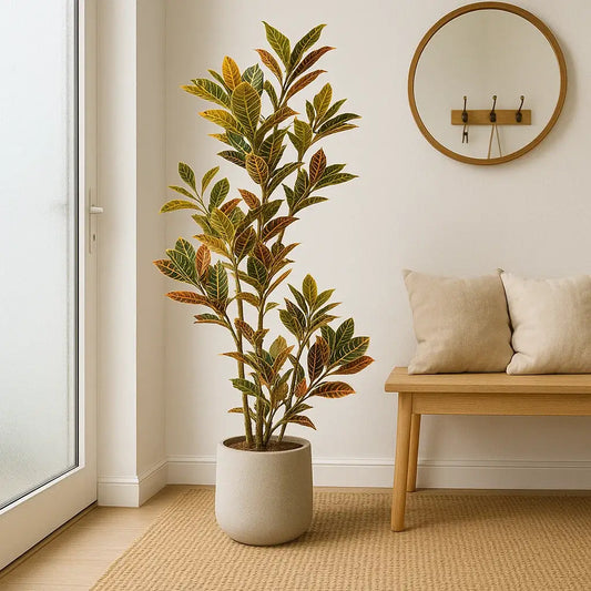 Árvore Artificial Tropical Realista com Tronco Natural para Decoração