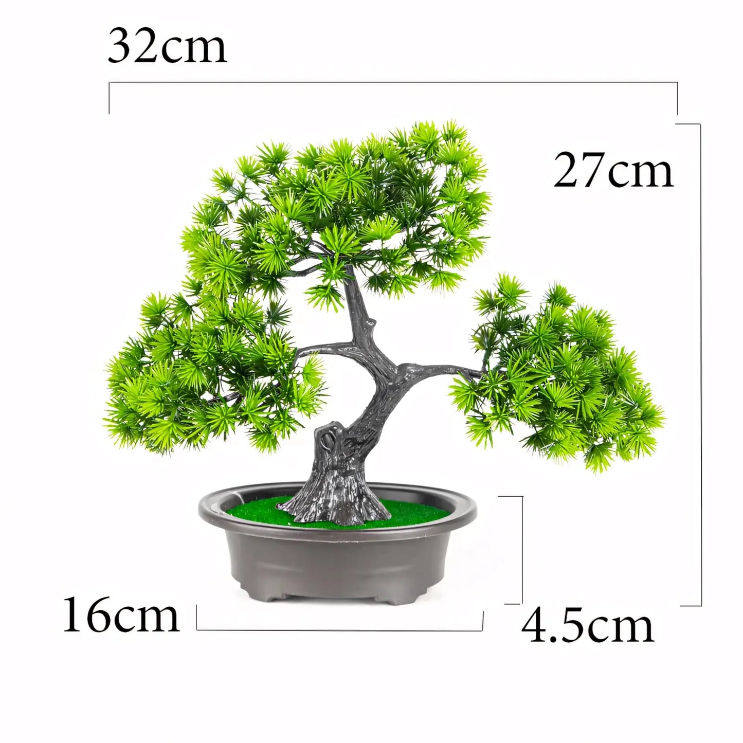 Bonsai Artificial Pinheiro Verde – Árvore Decorativa com Vaso Preto