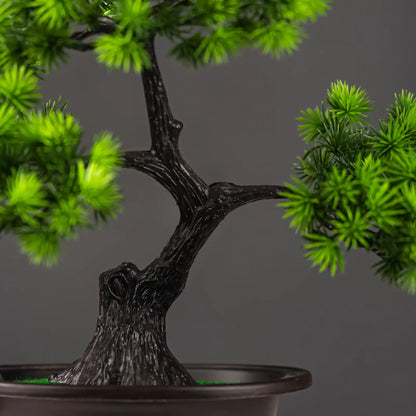 Bonsai Artificial Pinheiro Verde – Árvore Decorativa com Vaso Preto