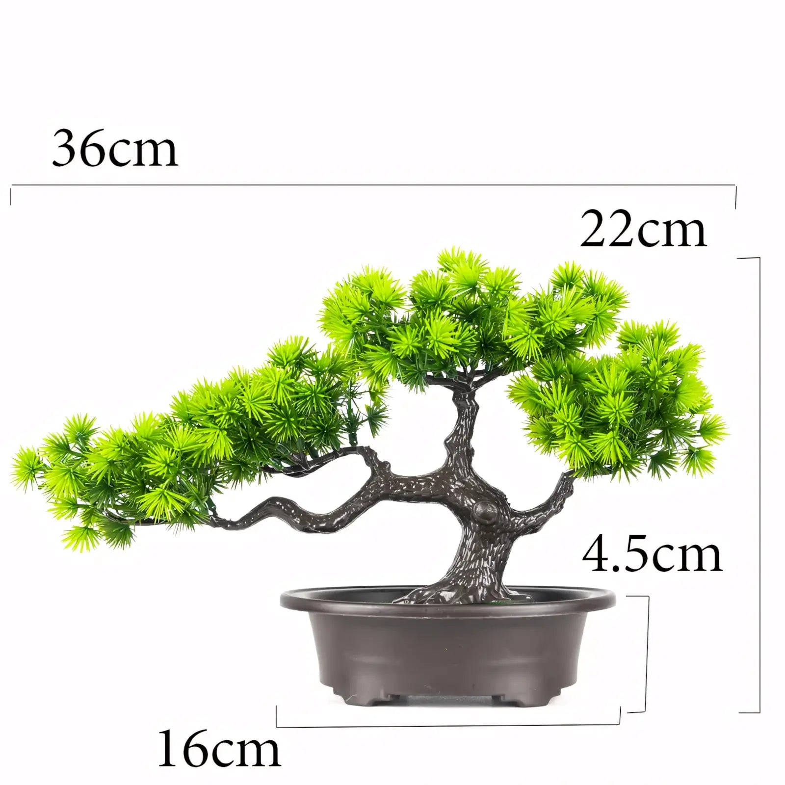 Bonsai Artificial Pinheiro Verde – Árvore Decorativa com Vaso Preto