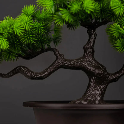 Bonsai Artificial Pinheiro Verde – Árvore Decorativa com Vaso Preto