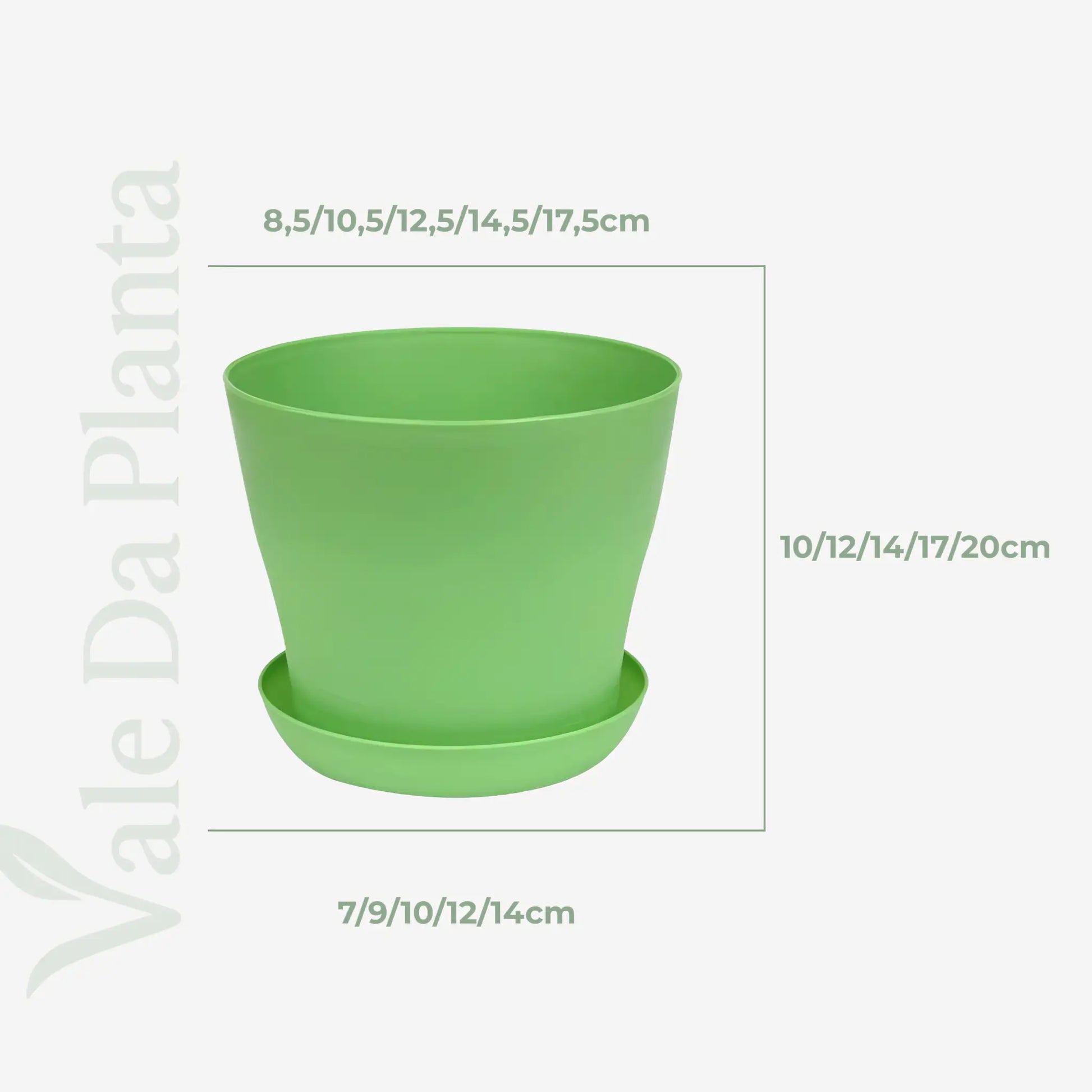 Vaso Colorido para Plantas e Suculentas Plástico Resistente com Prato