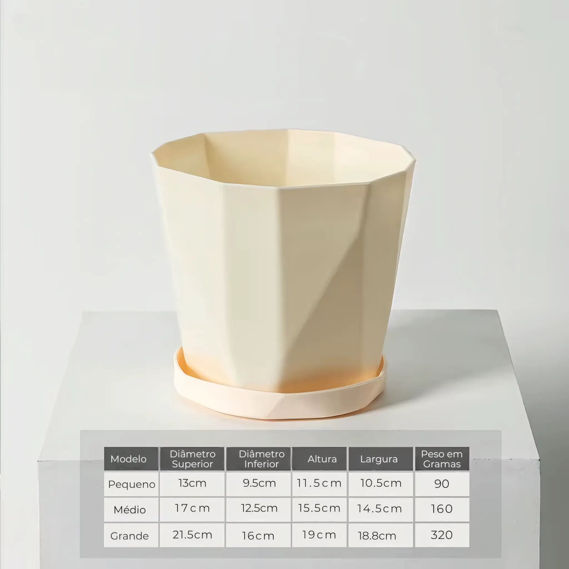 Vaso de Planta Pequeno Decorativo Plástico Resistente com Prato