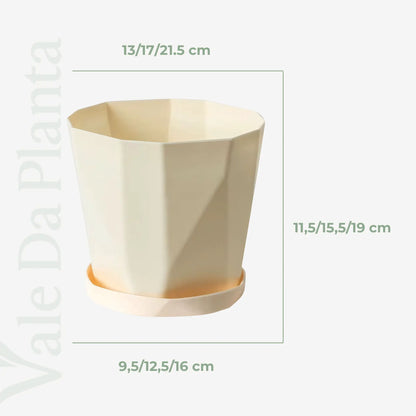 Vaso de Planta Pequeno Decorativo Plástico Resistente com Prato
