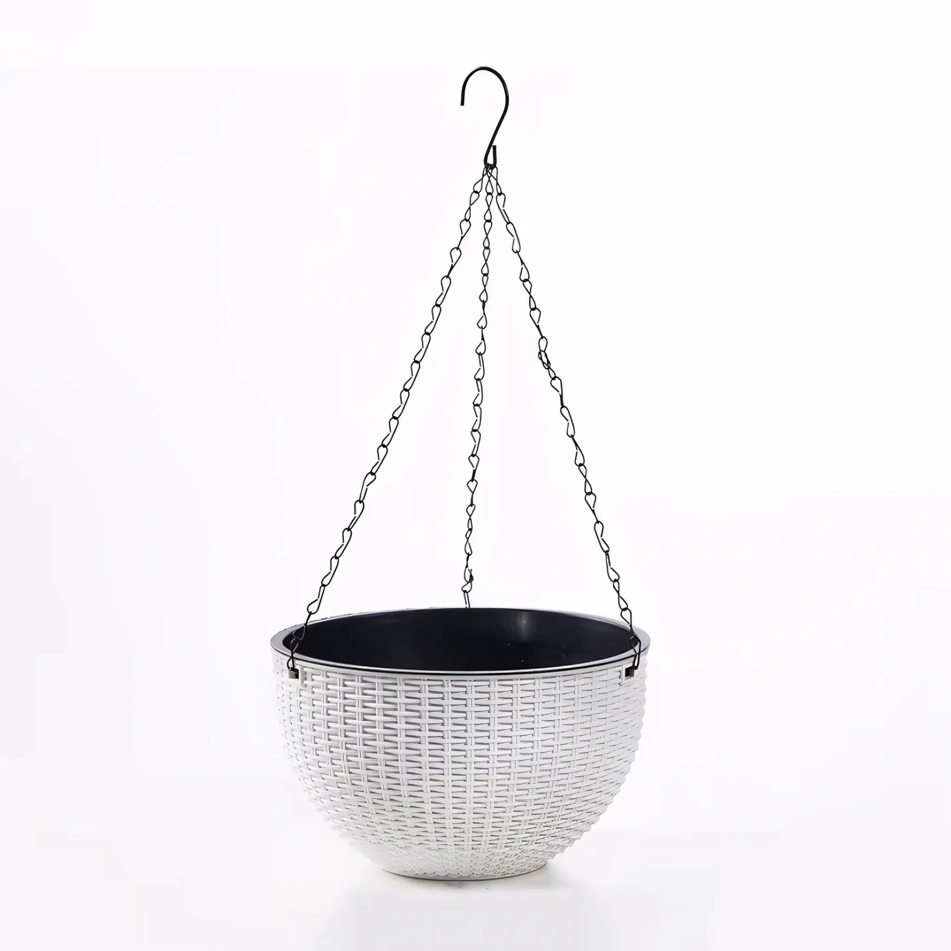 Vaso de Planta Suspenso de Plástico Rattan com Corrente